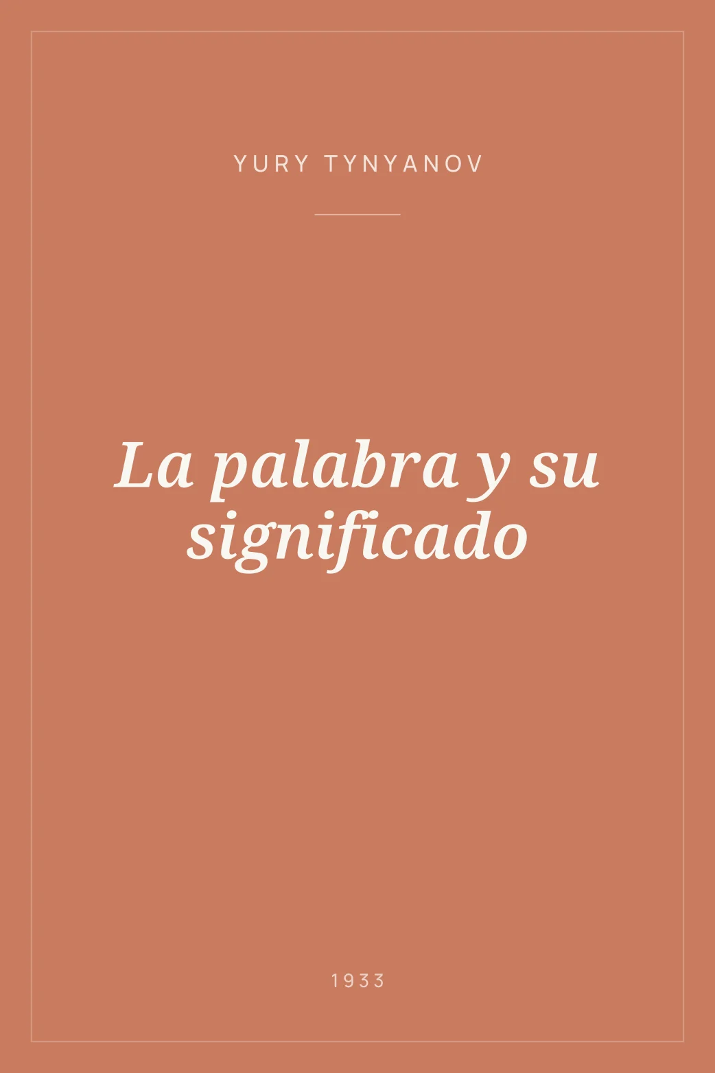 Portada de La palabra y su significado