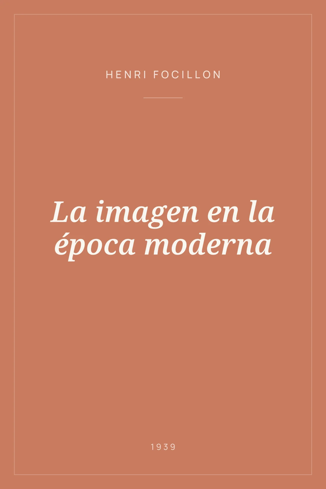 Portada de La imagen en la época moderna
