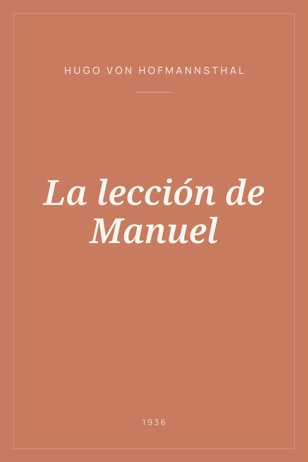Portada de La lección de Manuel