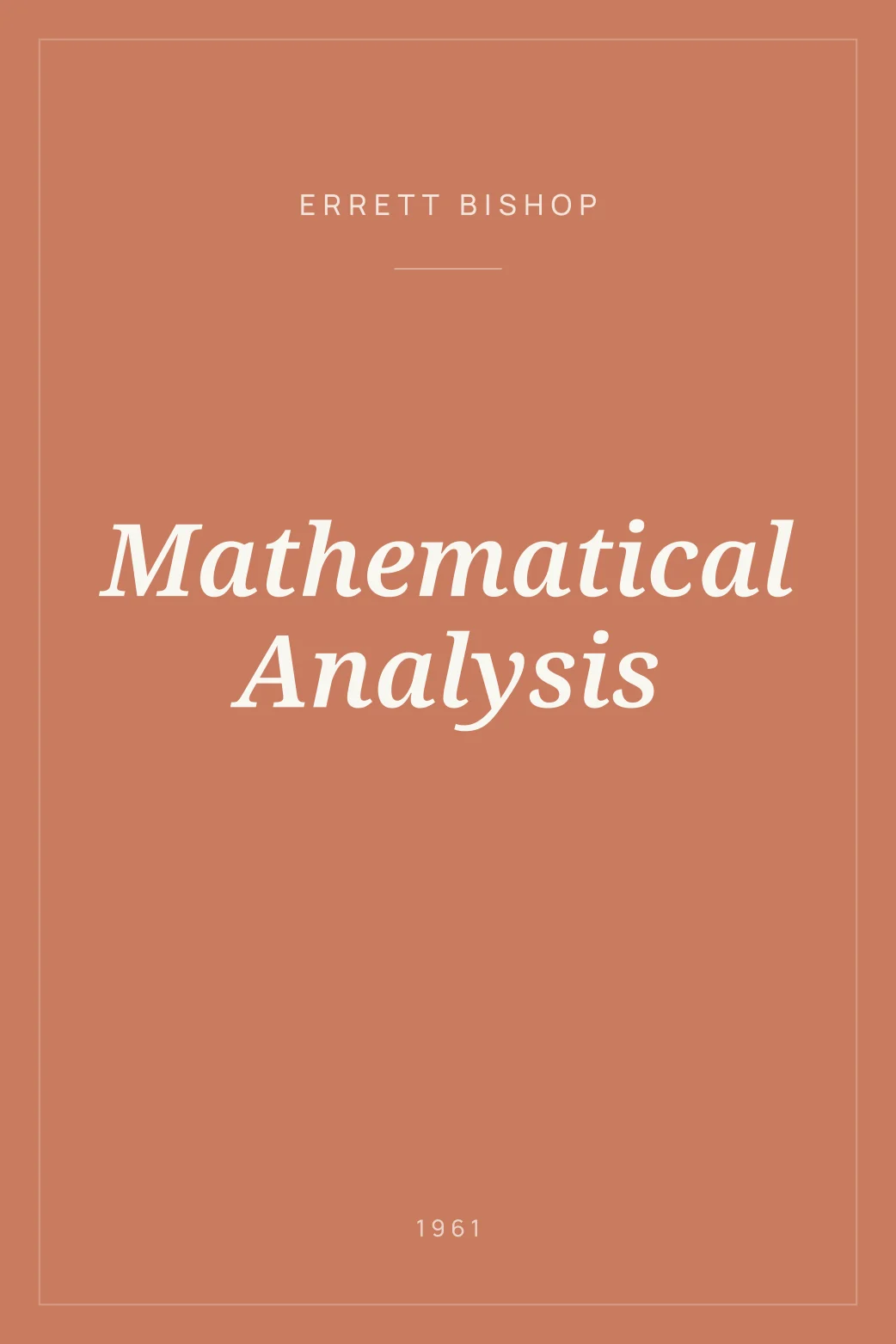 Portada de Mathematical Analysis