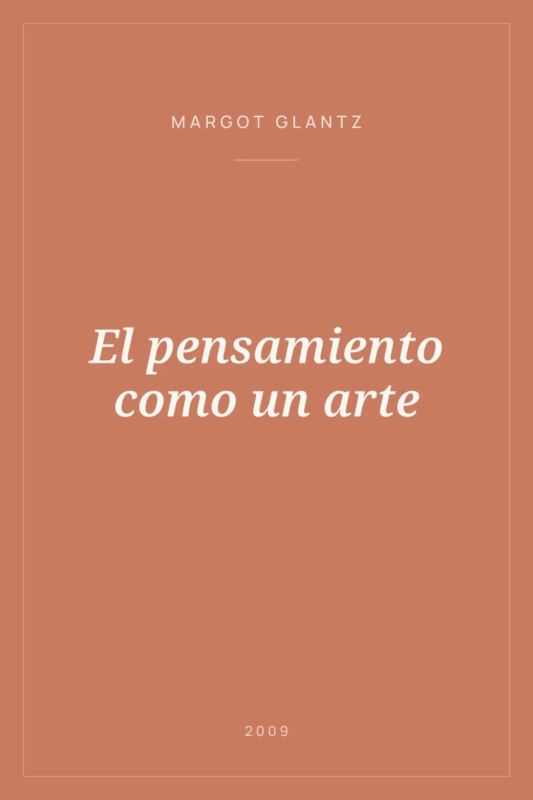 Portada de El pensamiento como un arte
