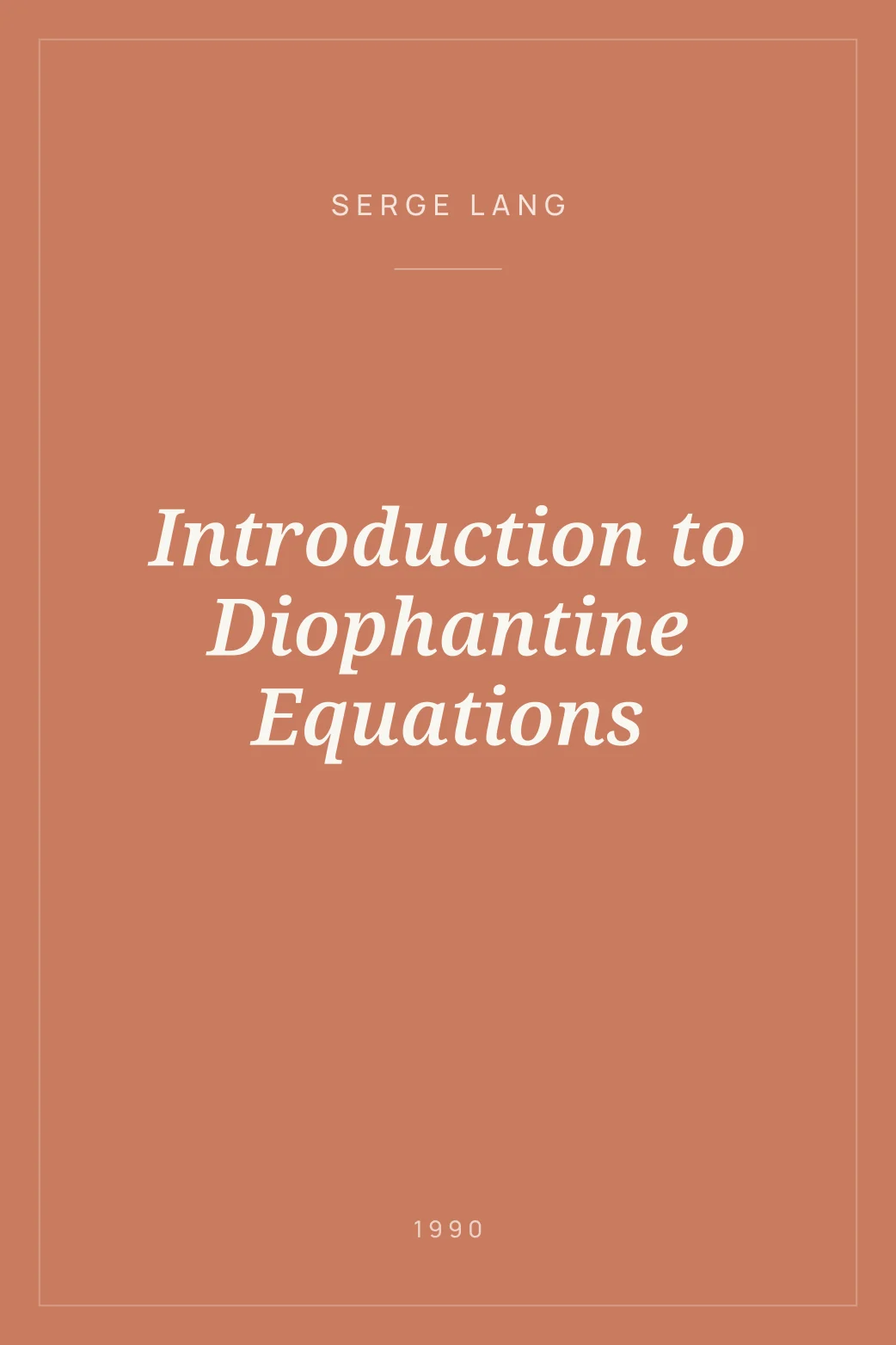 Portada de Introduction to Diophantine Equations