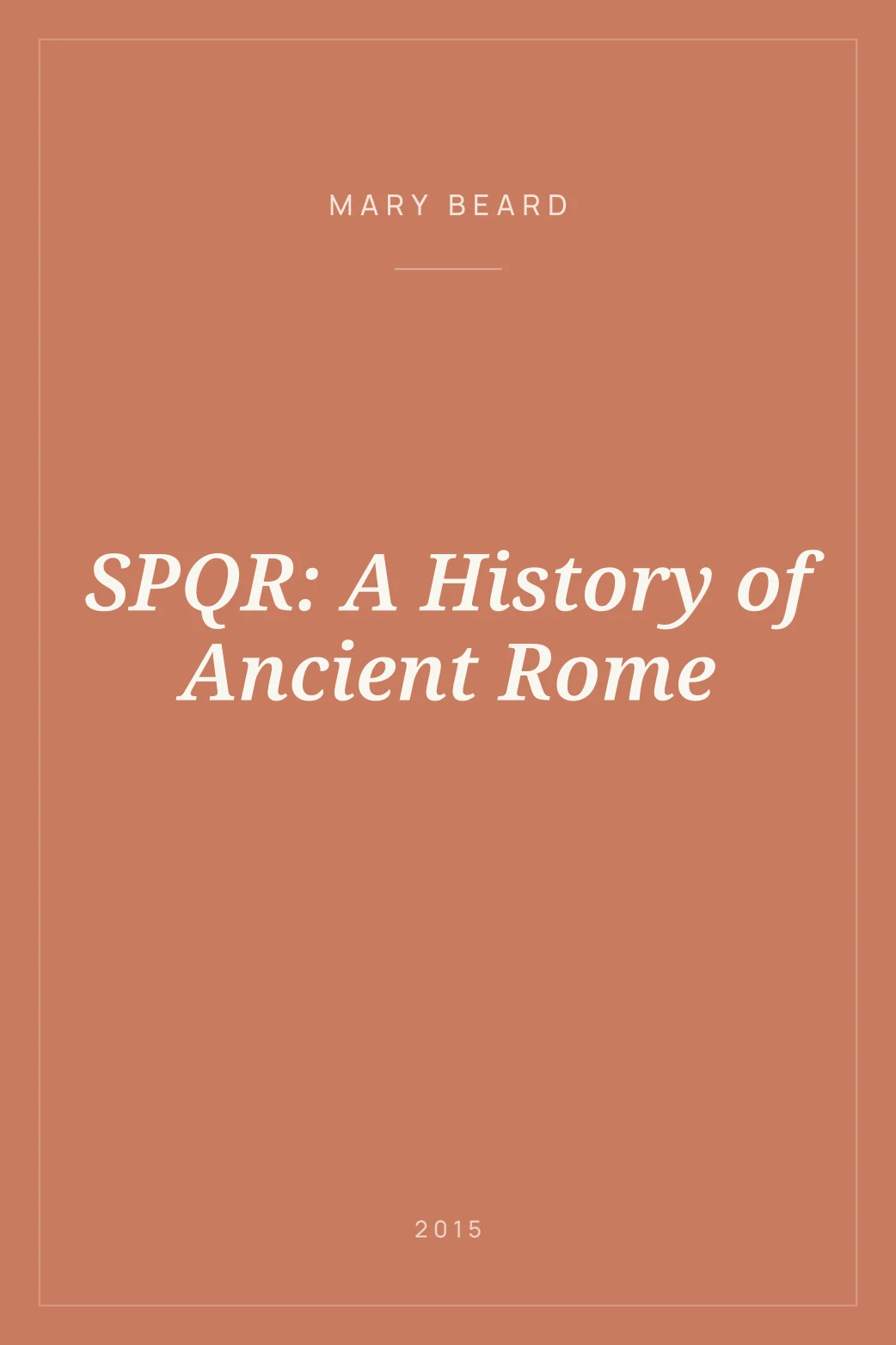 Portada de SPQR: A History of Ancient Rome