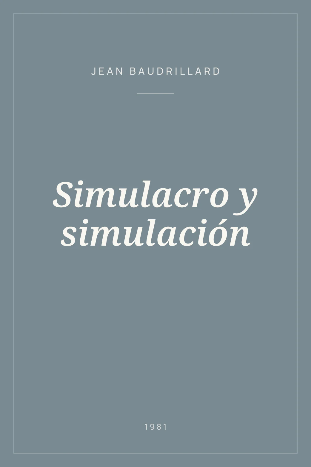 Portada de Simulacro y simulación