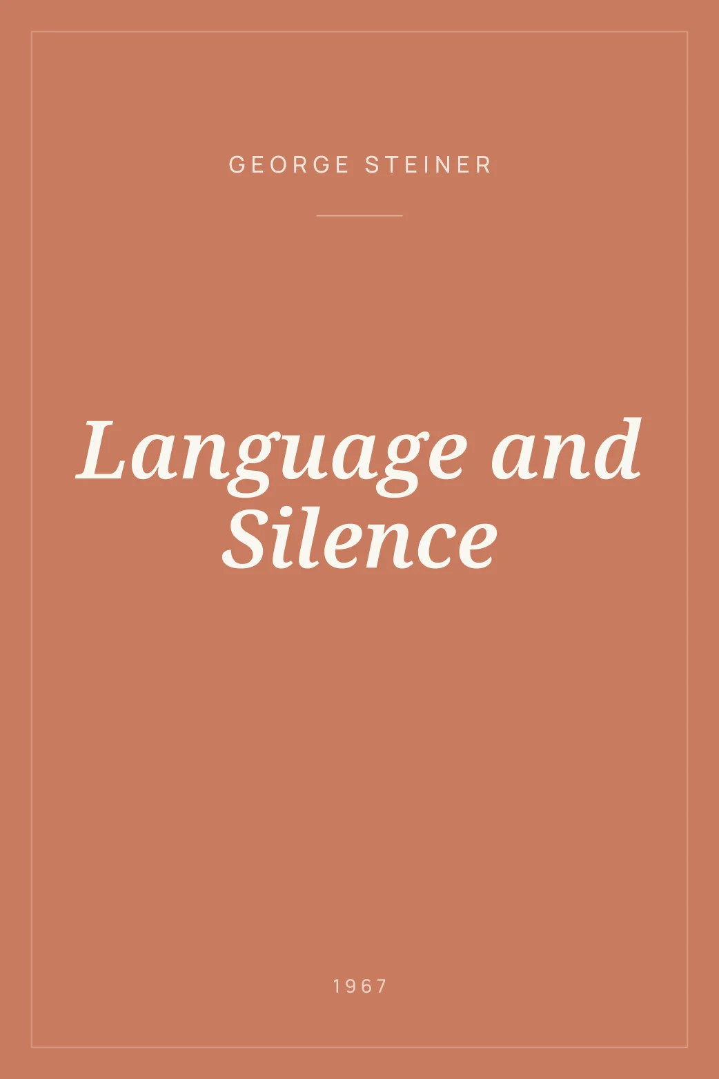 Portada de Language and Silence