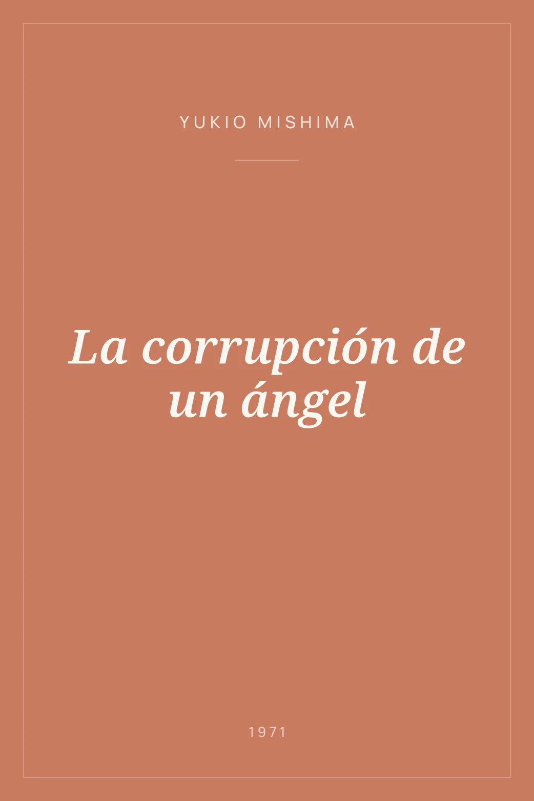 Portada de La corrupción de un ángel