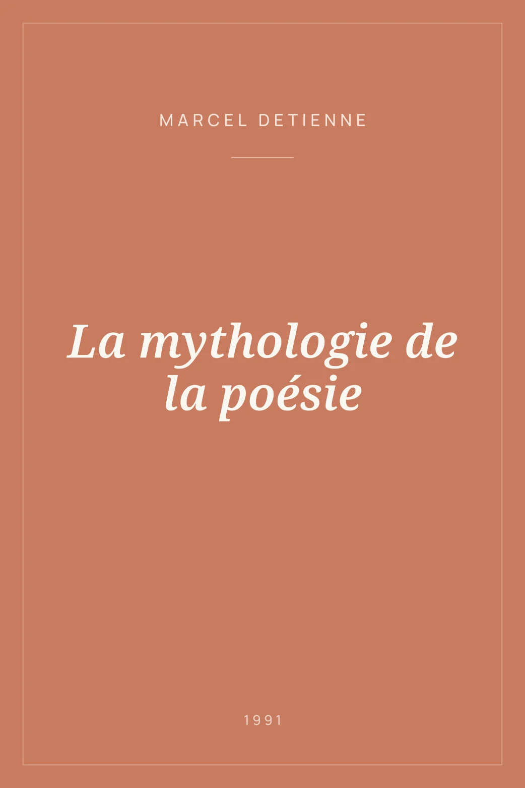 Portada de La mythologie de la poésie