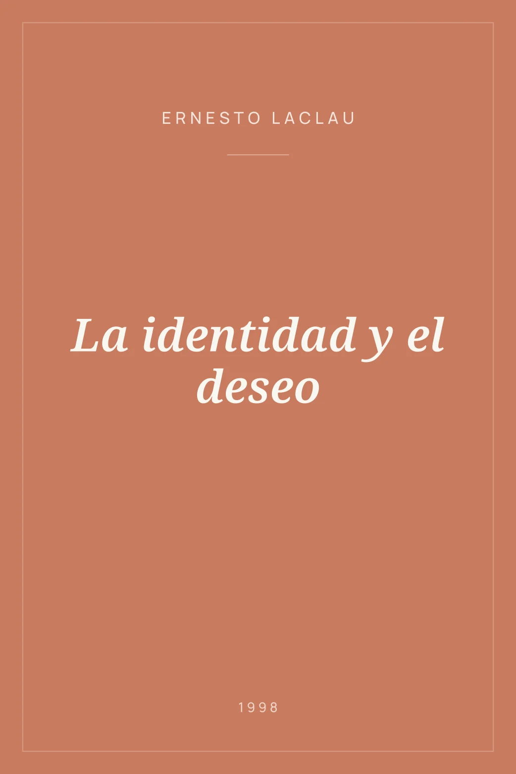 Portada de La identidad y el deseo