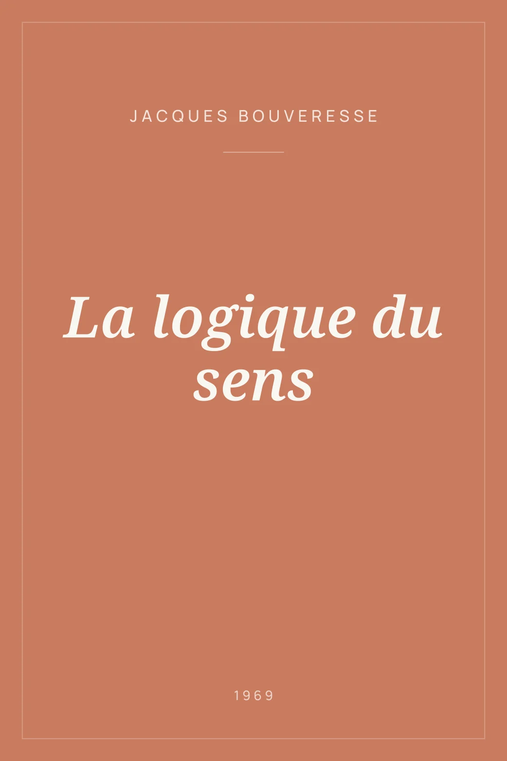 Portada de La logique du sens