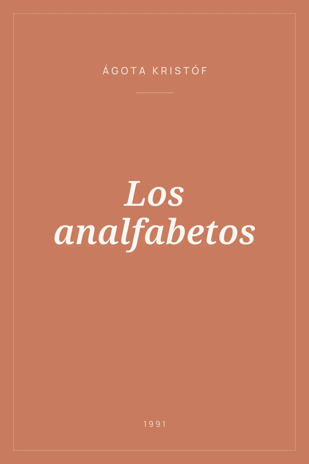 Portada de Los analfabetos