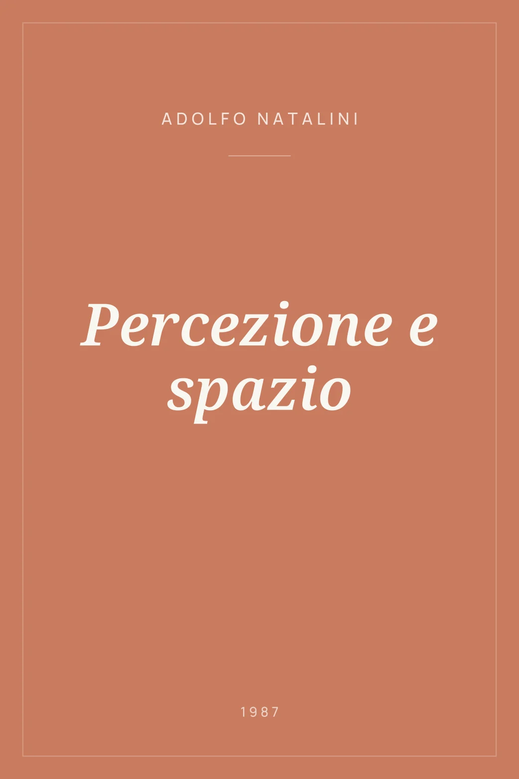 Portada de Percezione e spazio