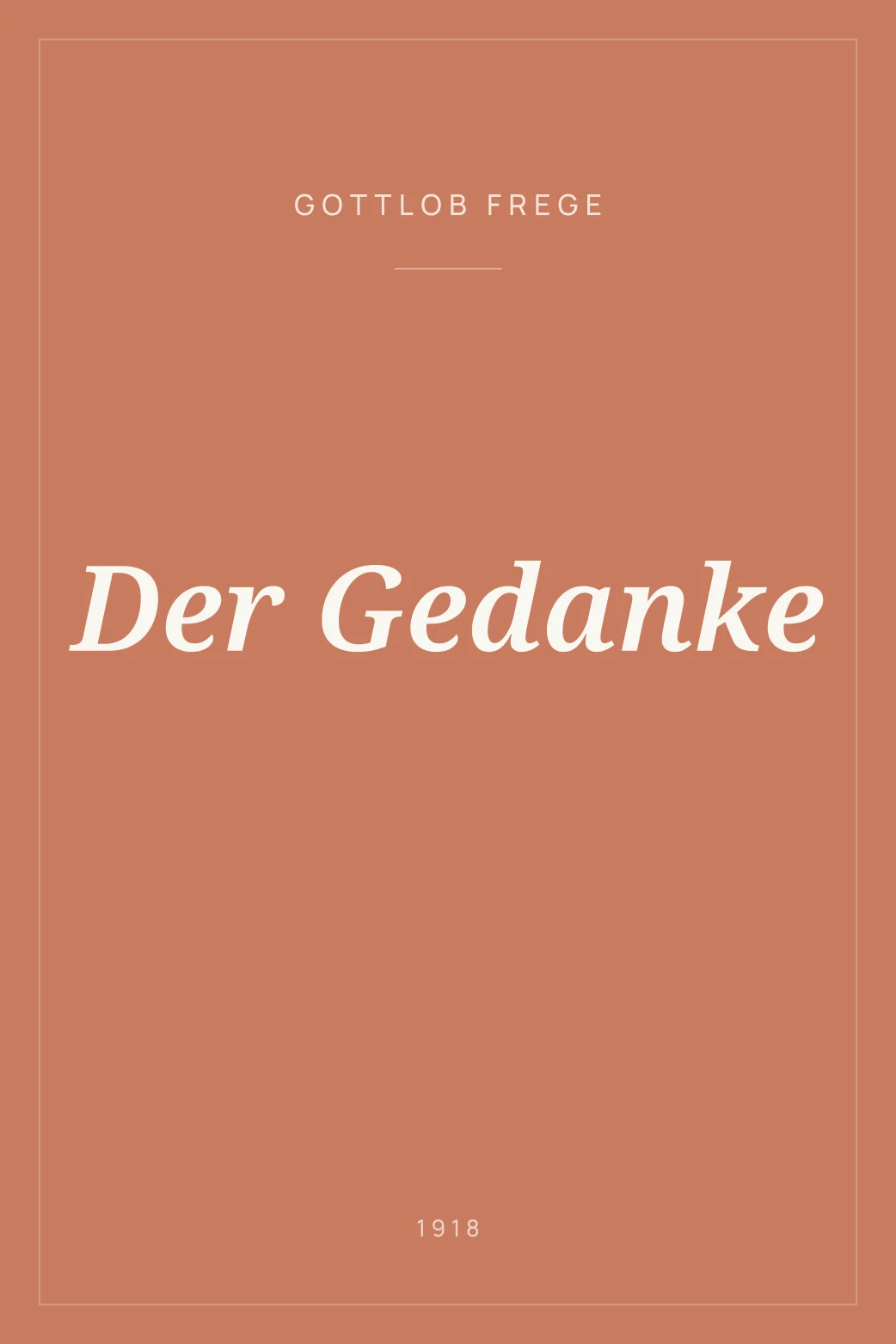 Portada de Der Gedanke