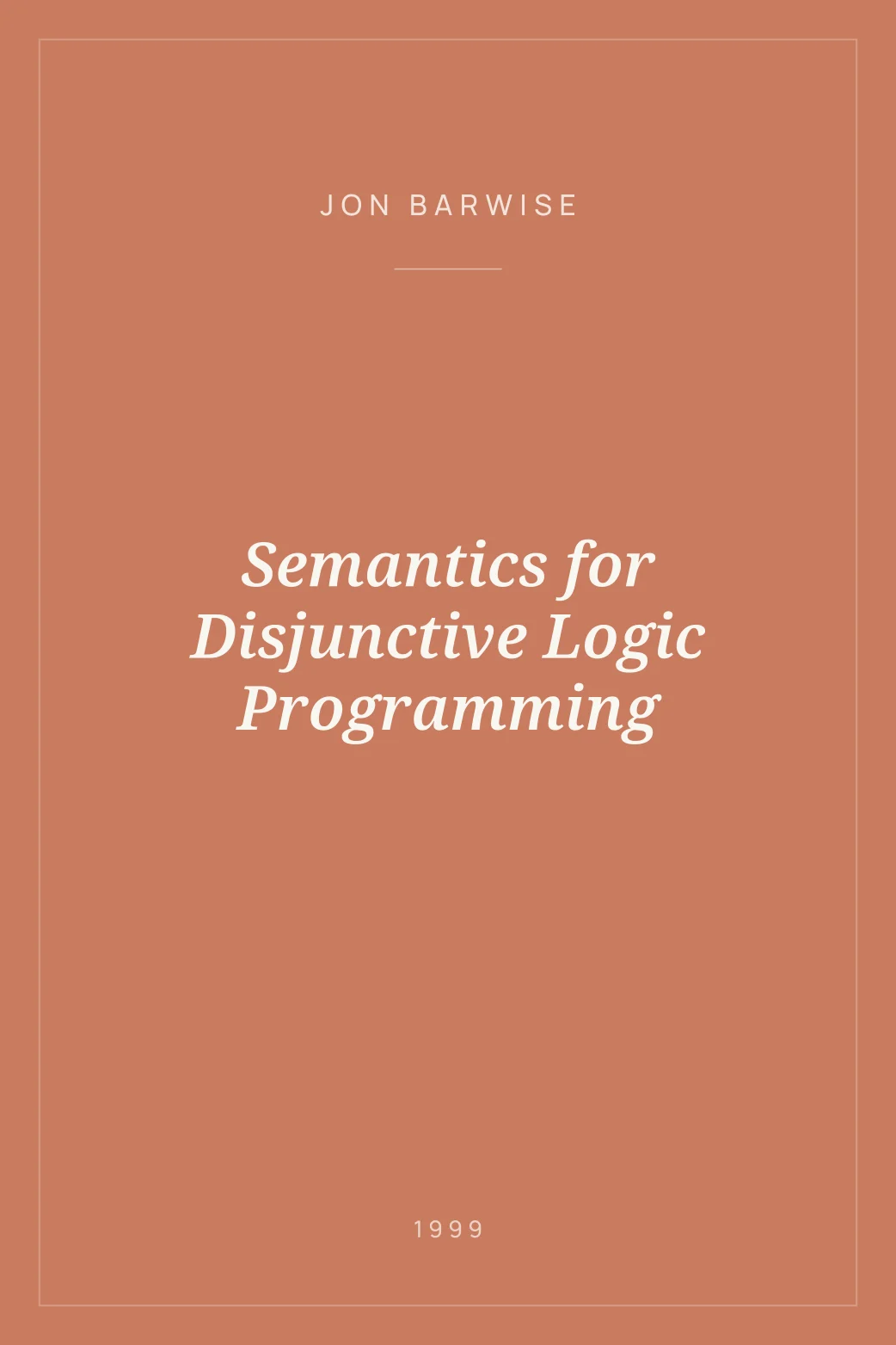 Portada de Semantics for Disjunctive Logic Programming