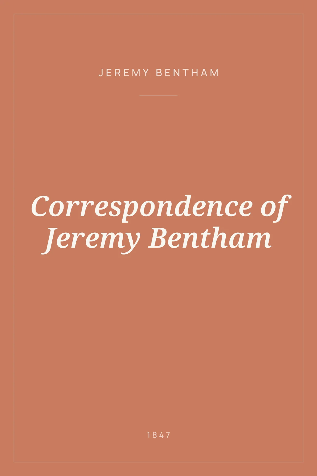 Portada de Correspondence of Jeremy Bentham