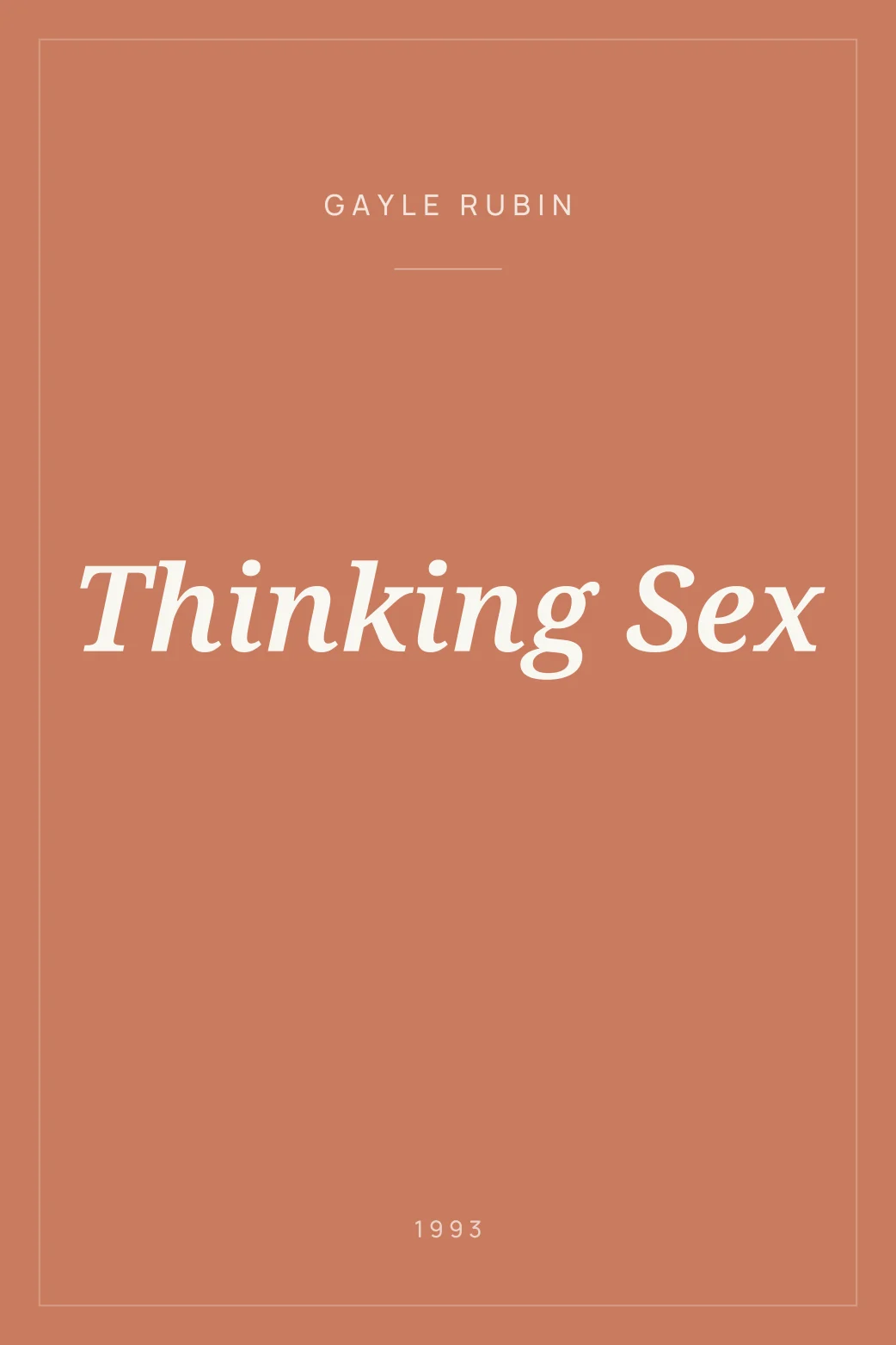 Portada de Thinking Sex