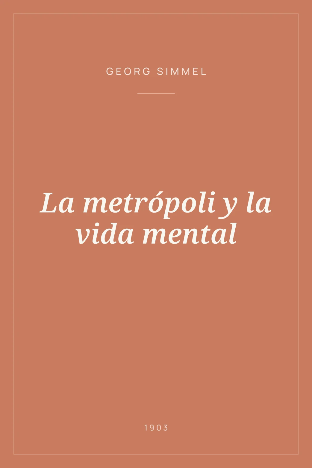 Portada de La metrópoli y la vida mental