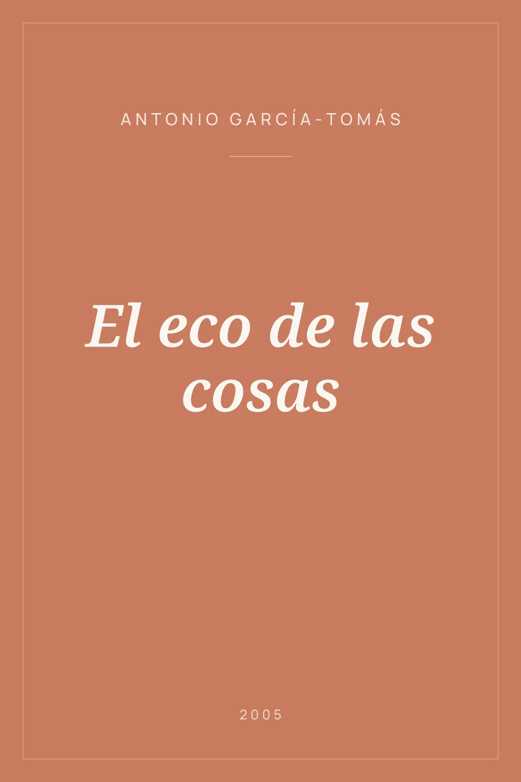 Portada de El eco de las cosas