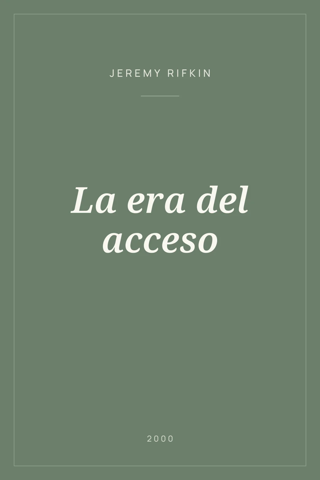 Portada de La era del acceso