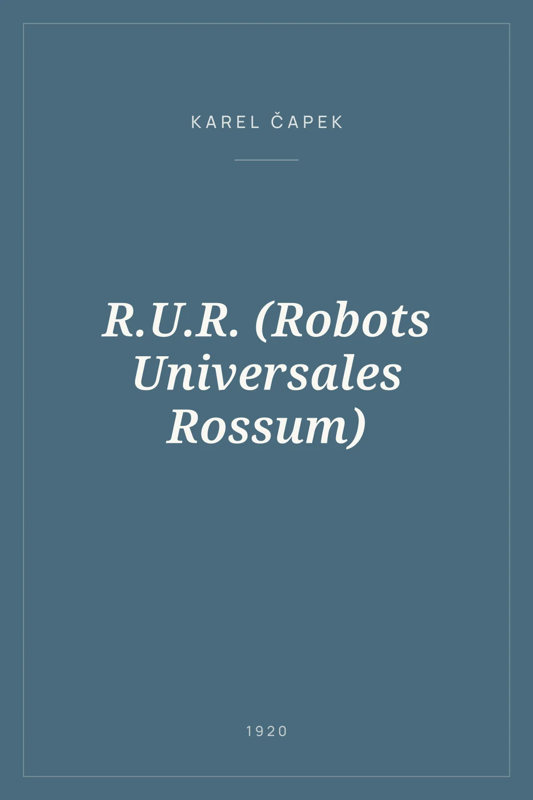 Portada de R.U.R. (Robots Universales Rossum)
