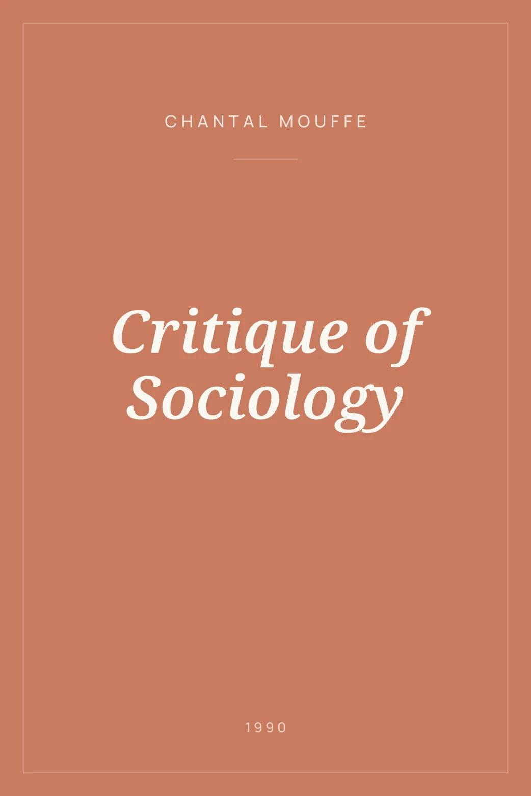 Portada de Critique of Sociology