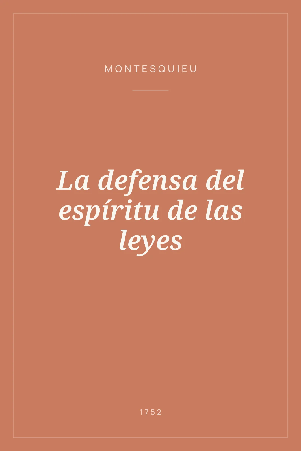 Portada de La defensa del espíritu de las leyes
