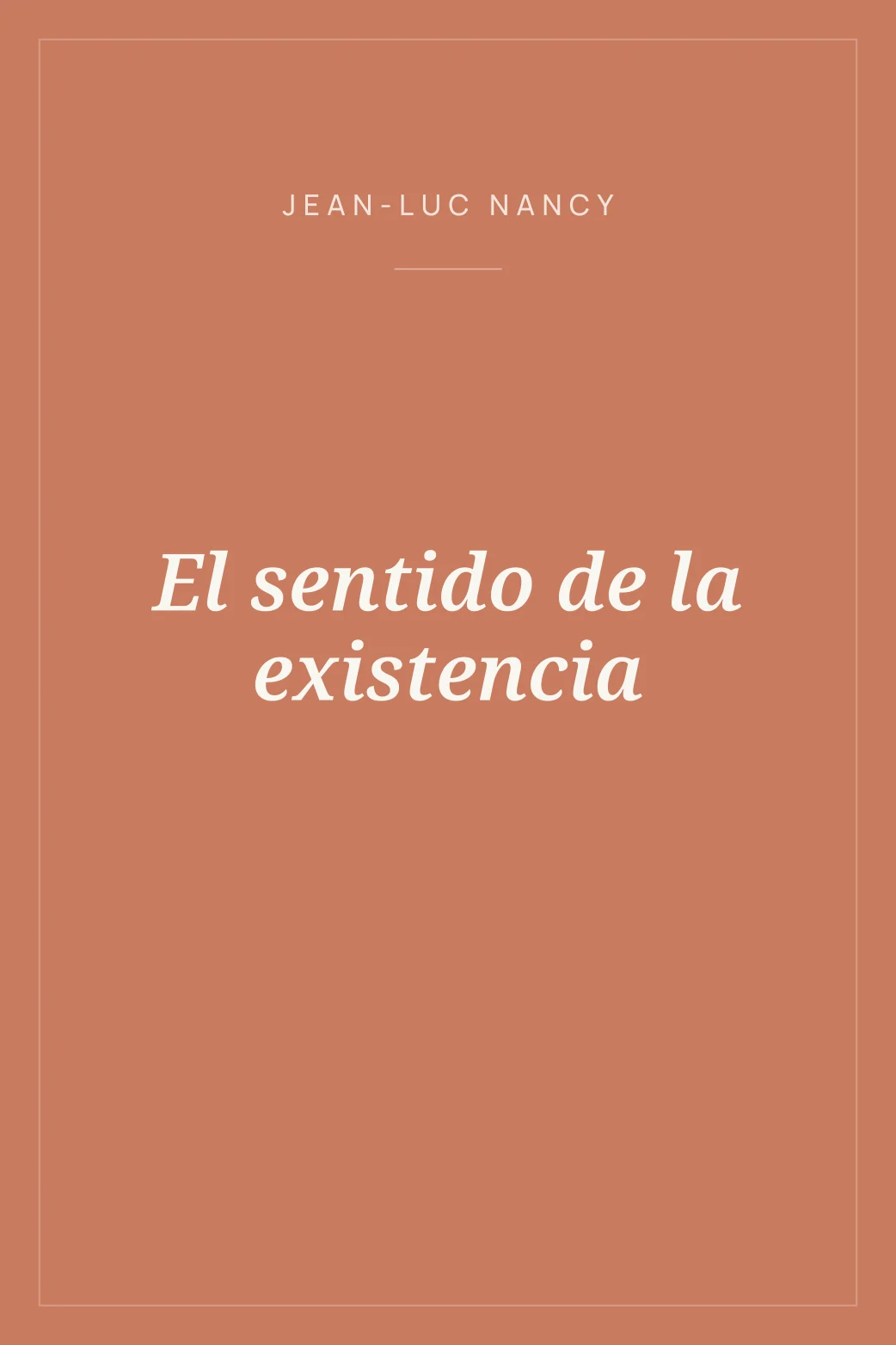 Portada de El sentido de la existencia