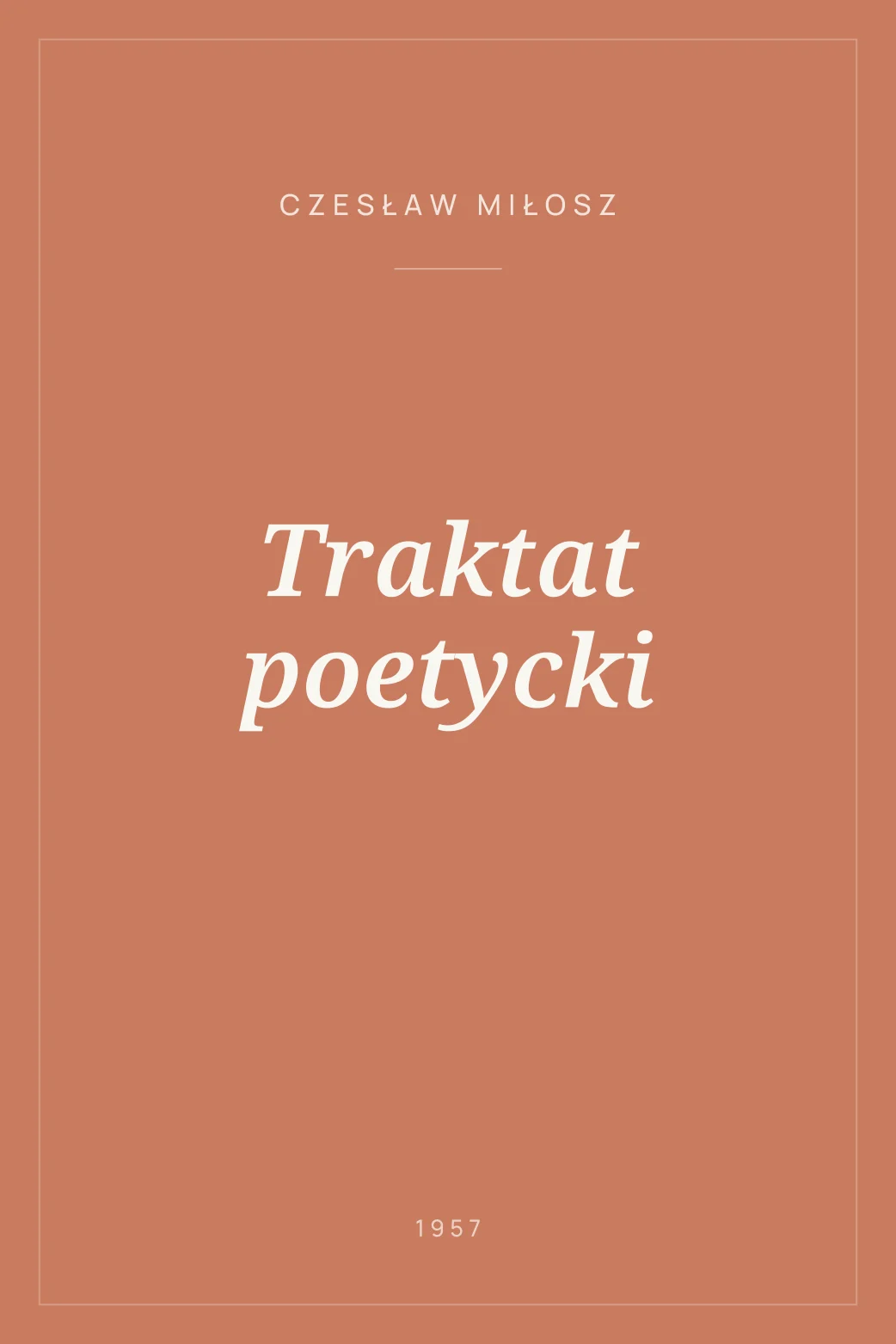 Portada de Traktat poetycki