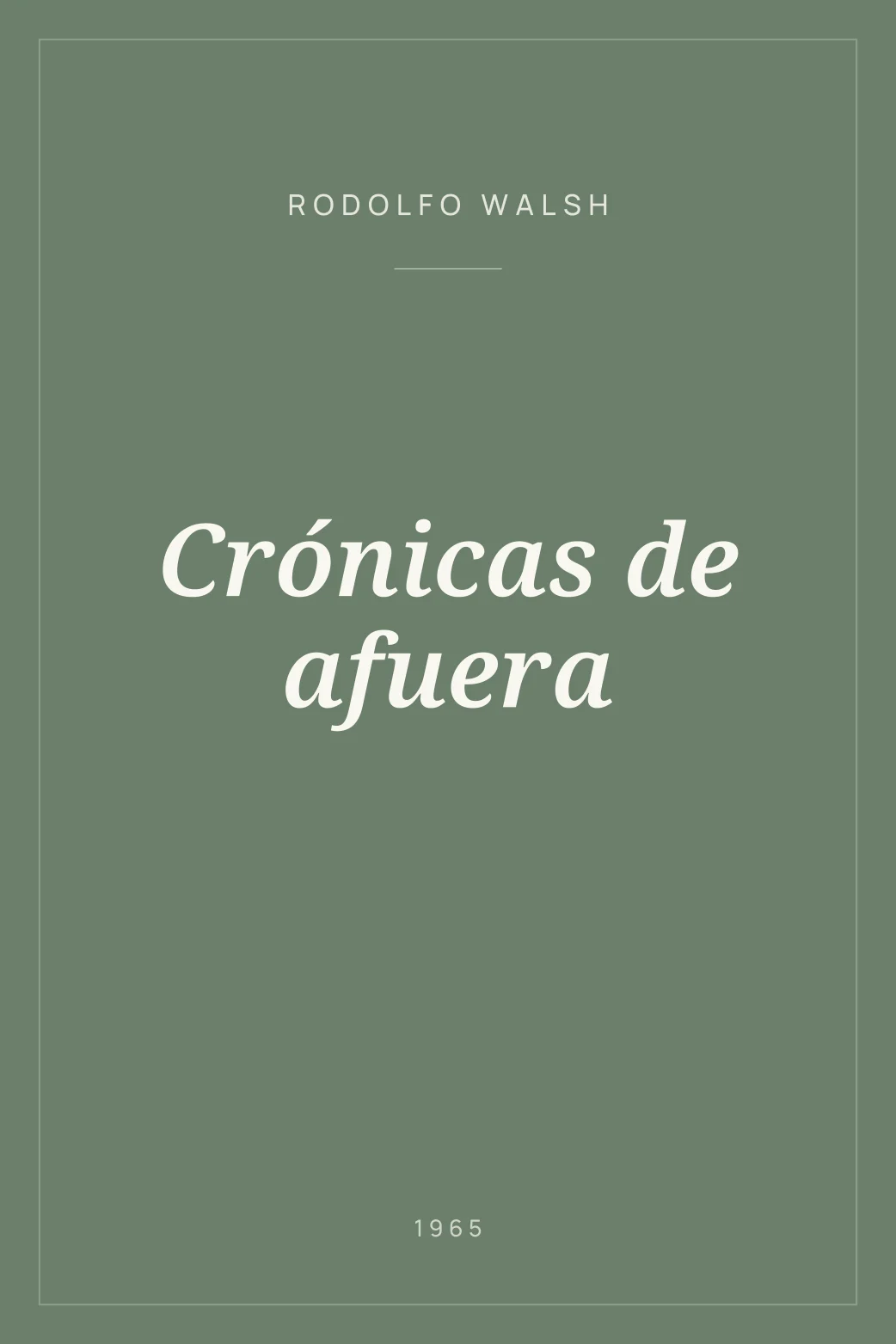 Portada de Crónicas de afuera