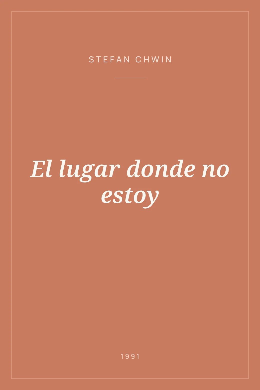 Portada de El lugar donde no estoy