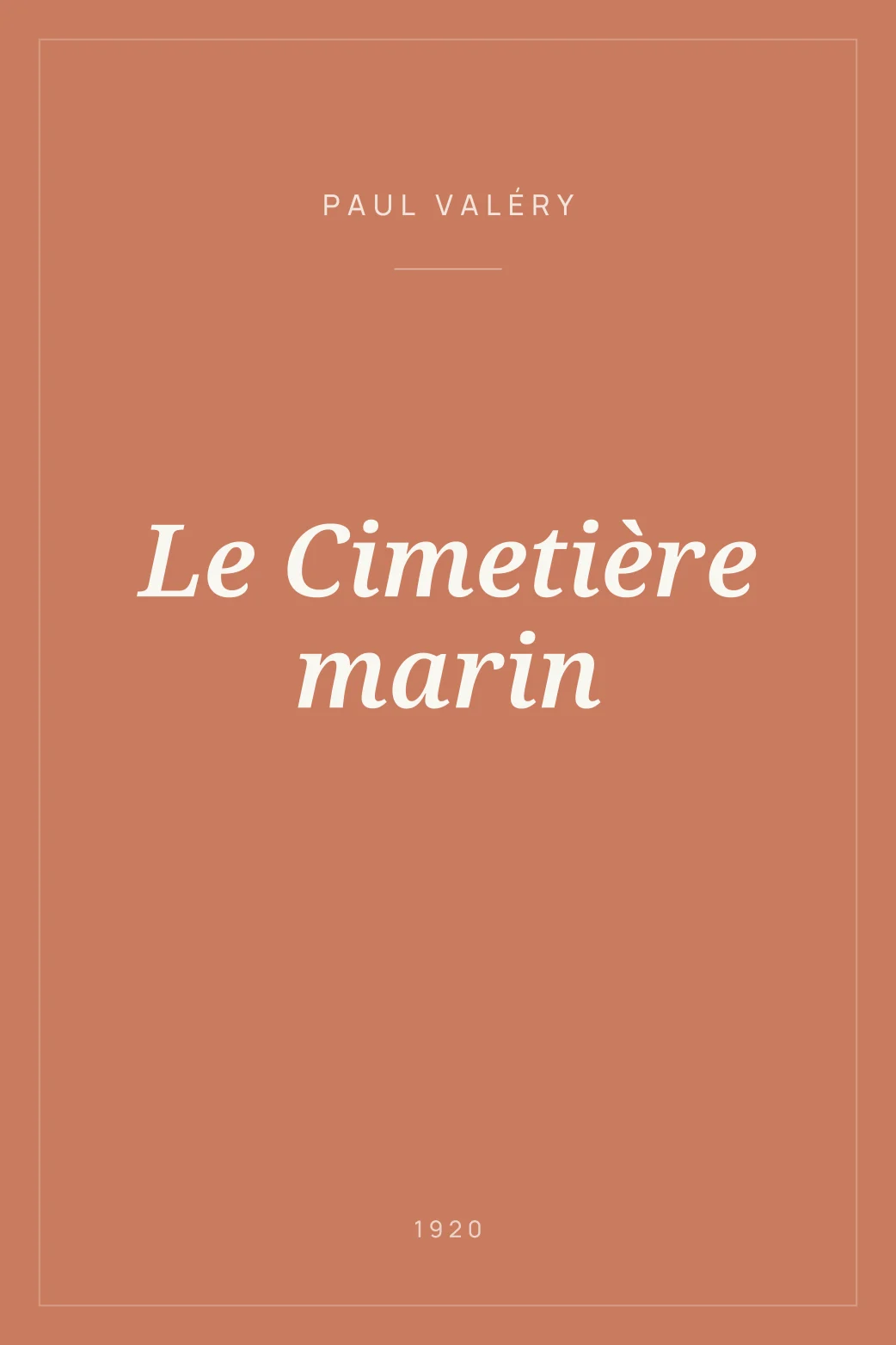 Portada de Le Cimetière marin