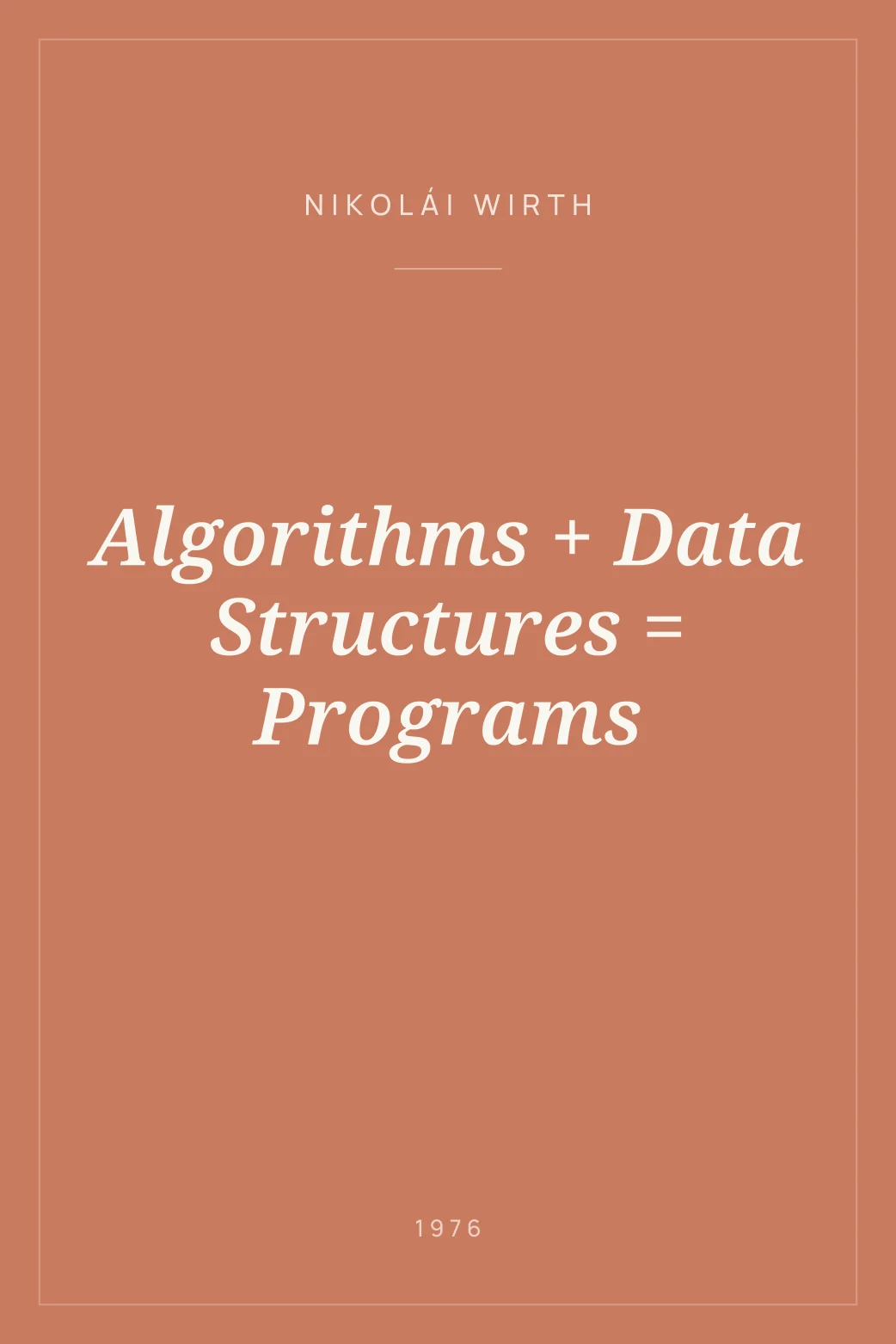 Portada de Algorithms + Data Structures = Programs