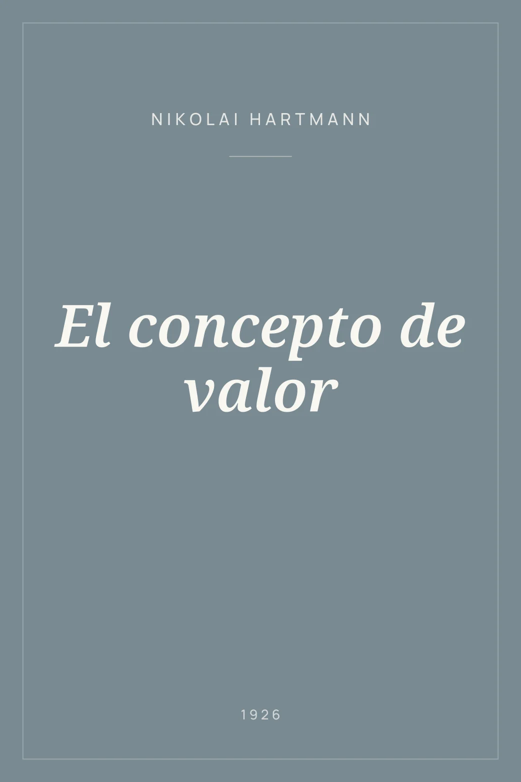 Portada de El concepto de valor