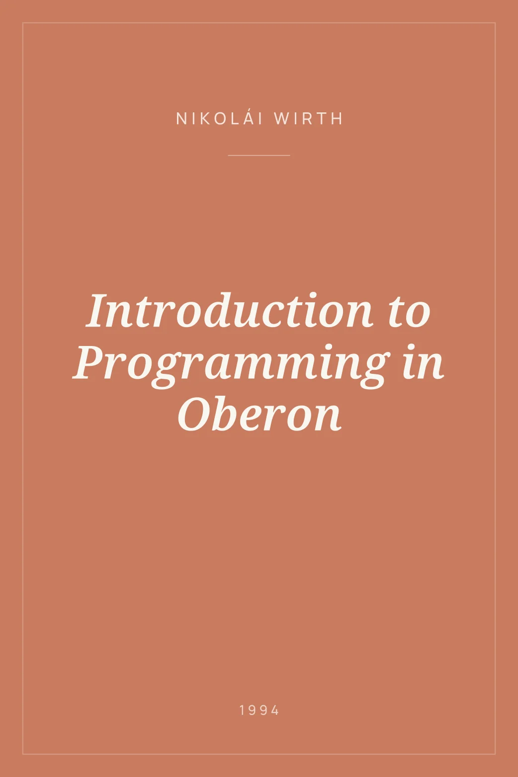 Portada de Introduction to Programming in Oberon