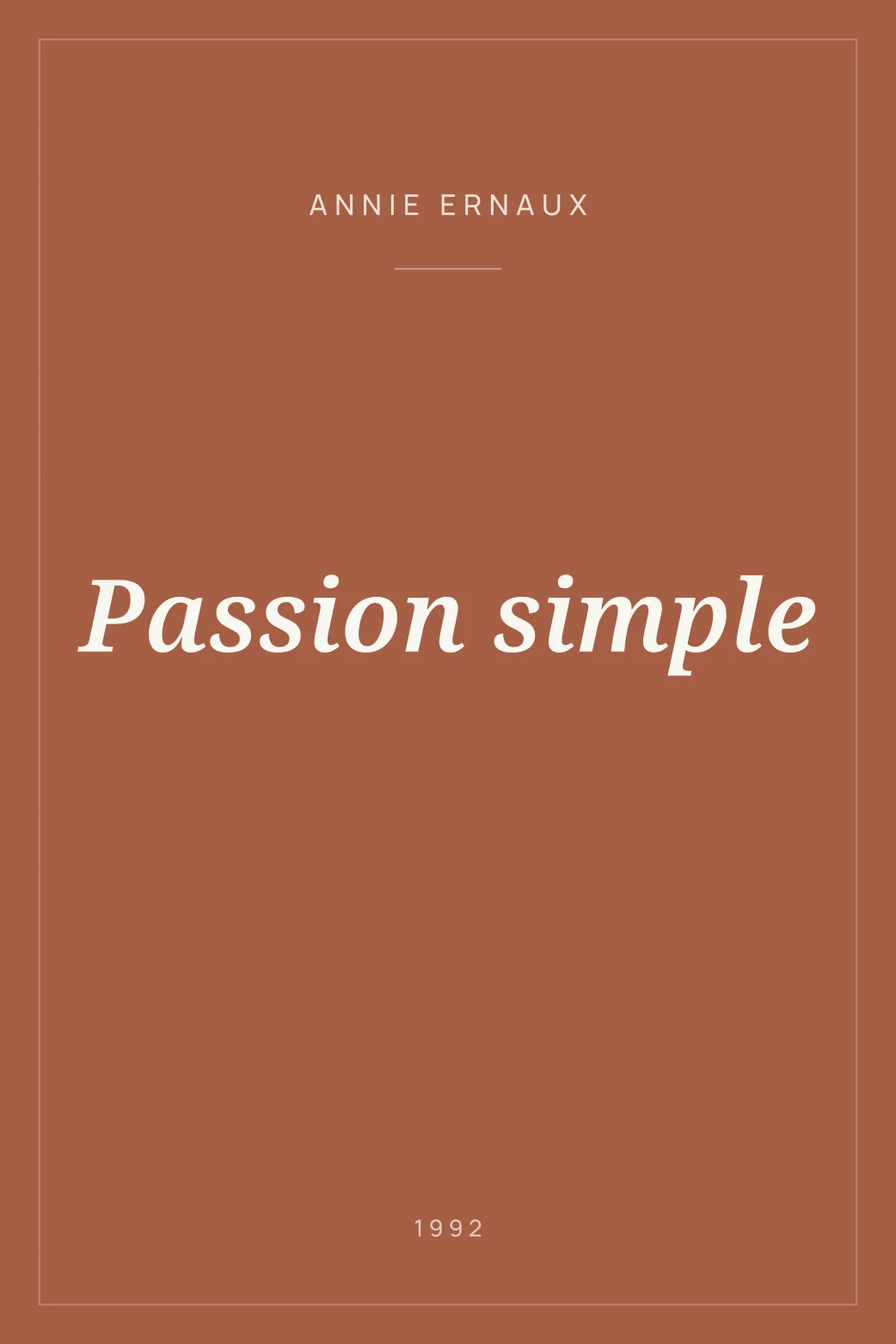 Portada de Passion simple