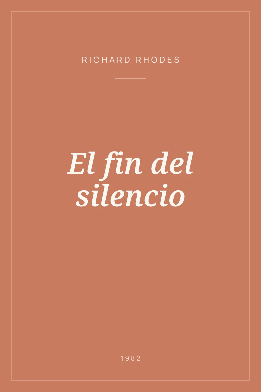Portada de El fin del silencio