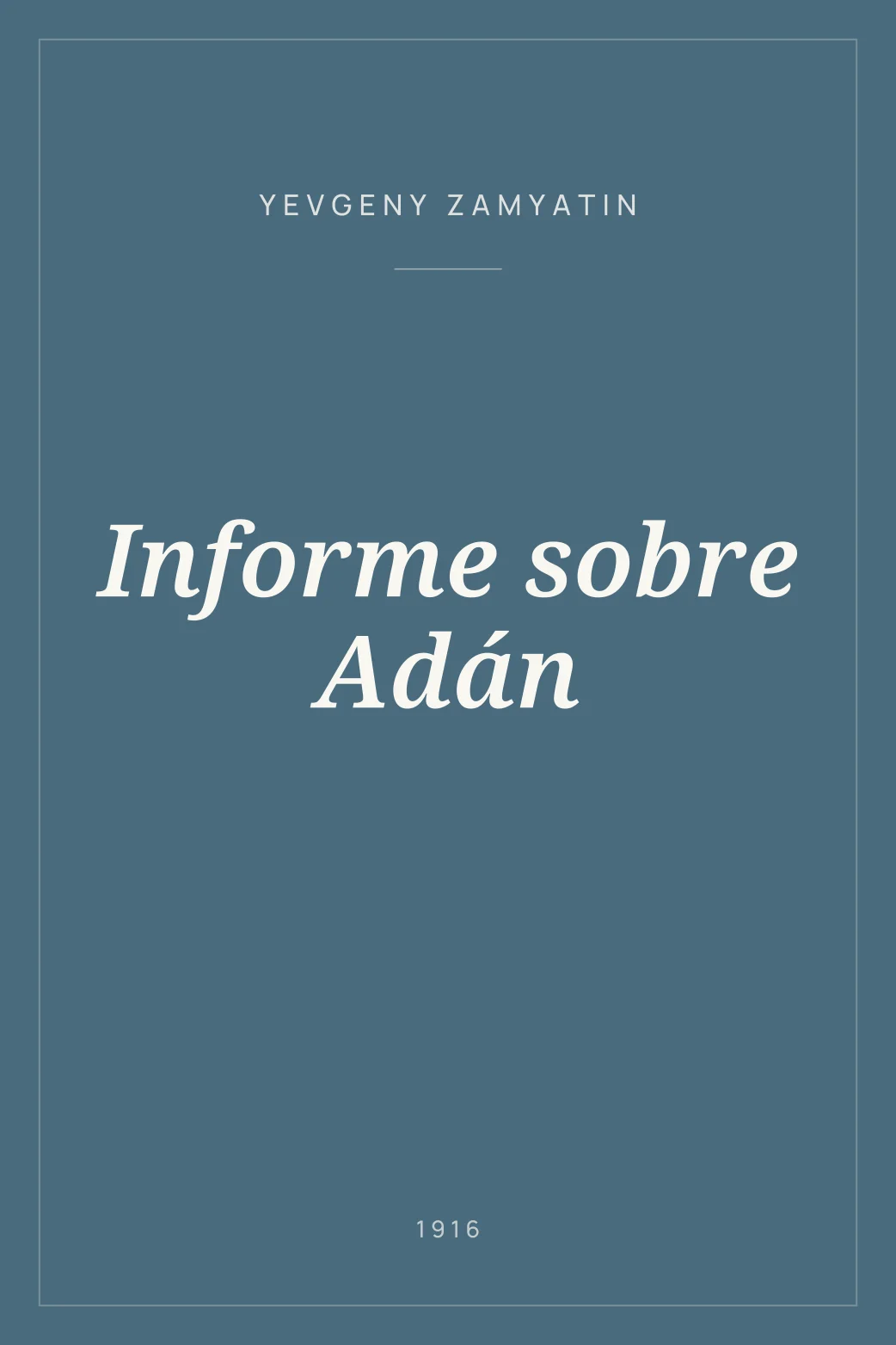 Portada de Informe sobre Adán