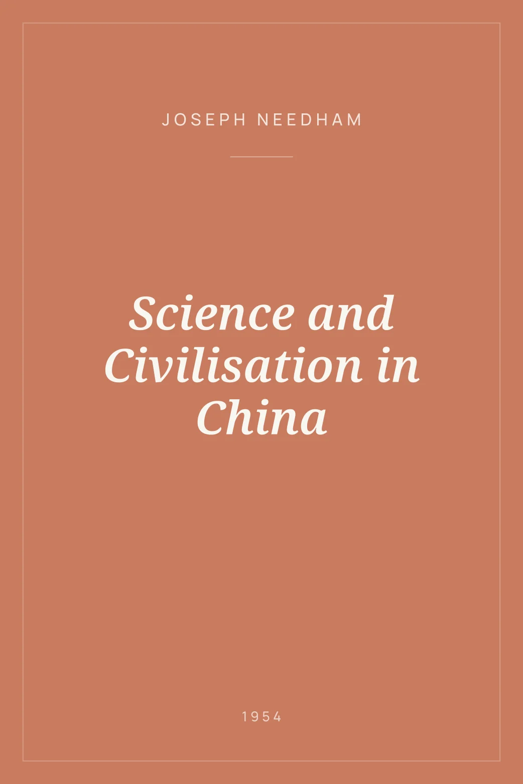 Portada de Science and Civilisation in China