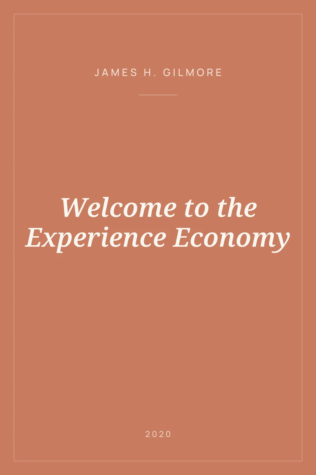 Portada de Welcome to the Experience Economy