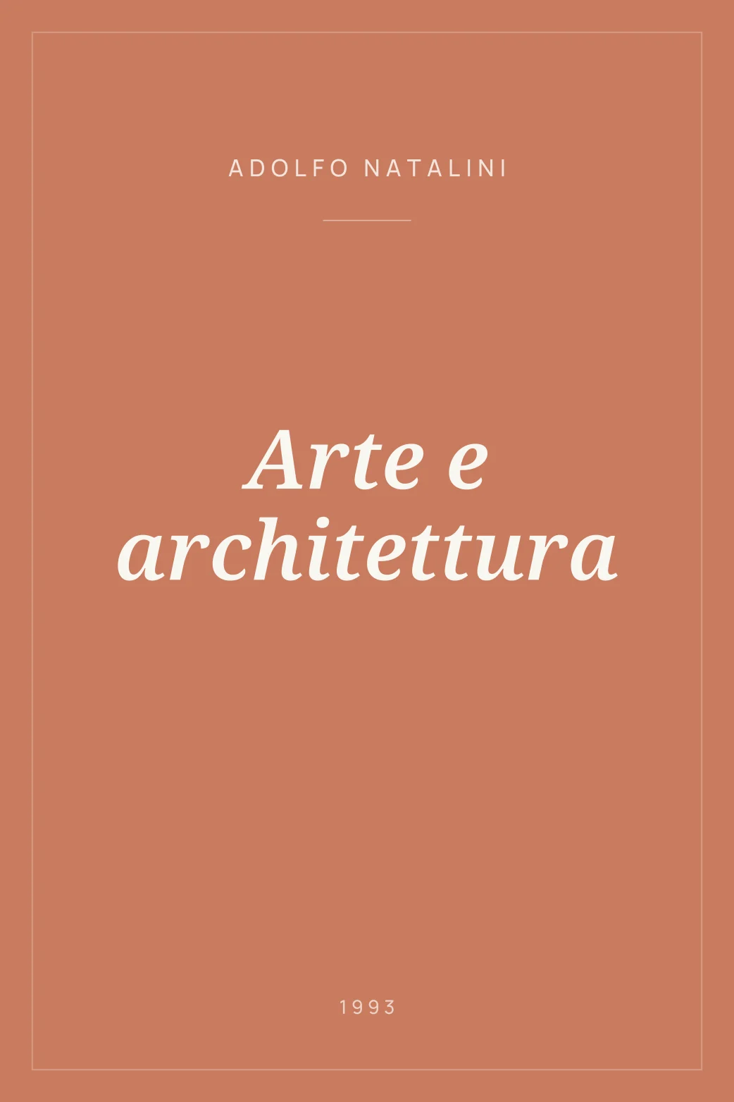 Portada de Arte e architettura