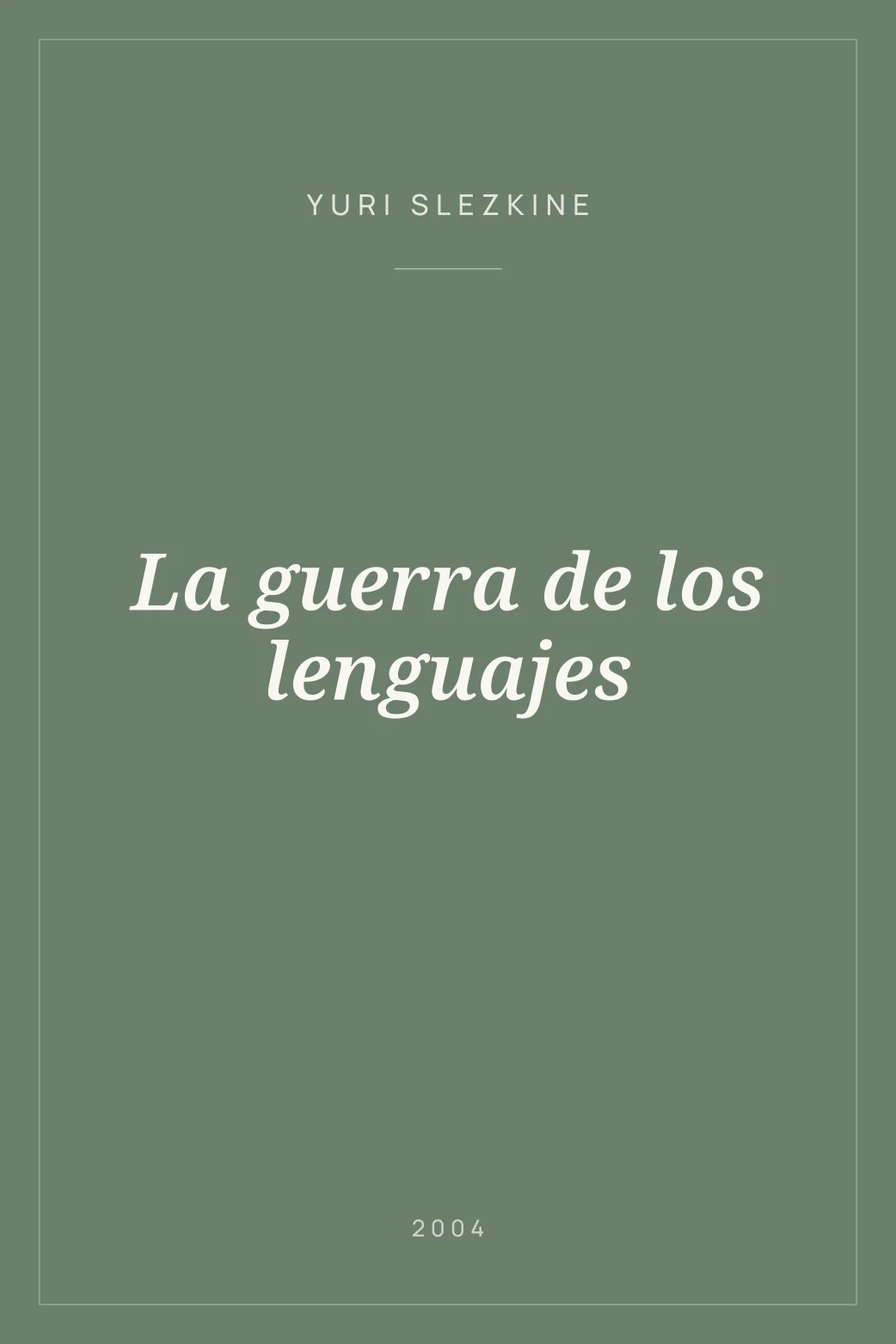 Portada de La guerra de los lenguajes