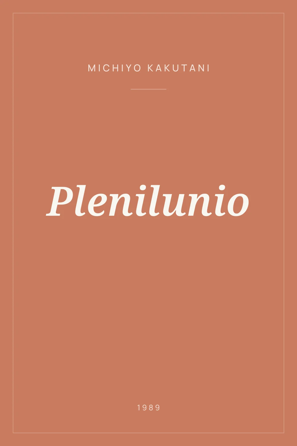 Portada de Plenilunio