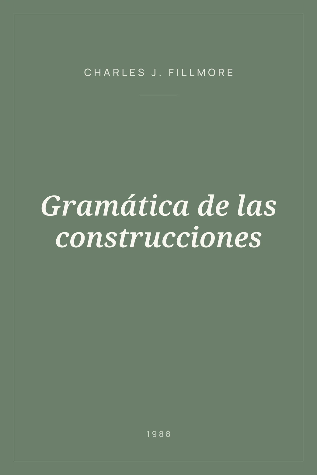 Portada de Gramática de las construcciones