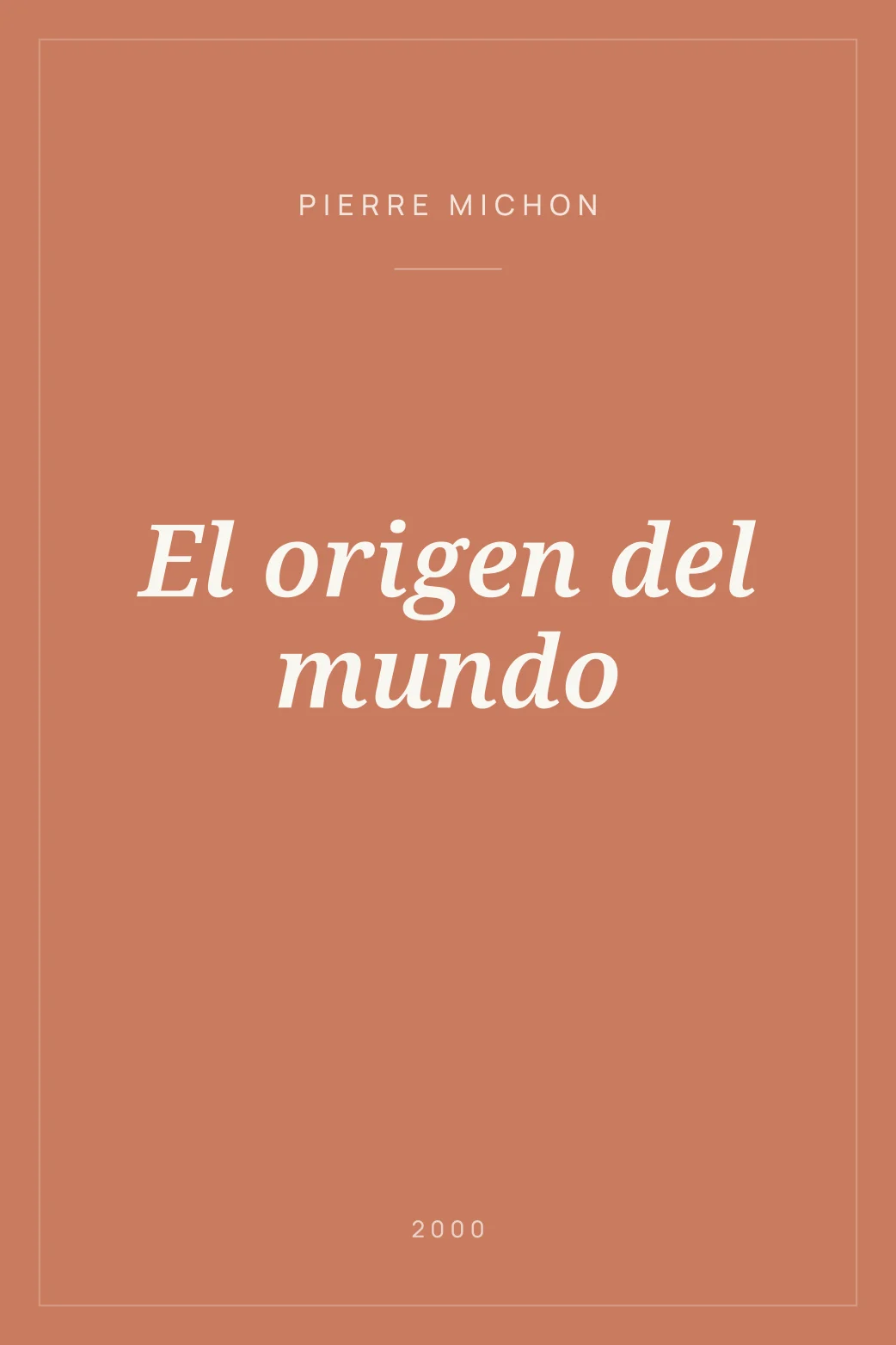 Portada de El origen del mundo