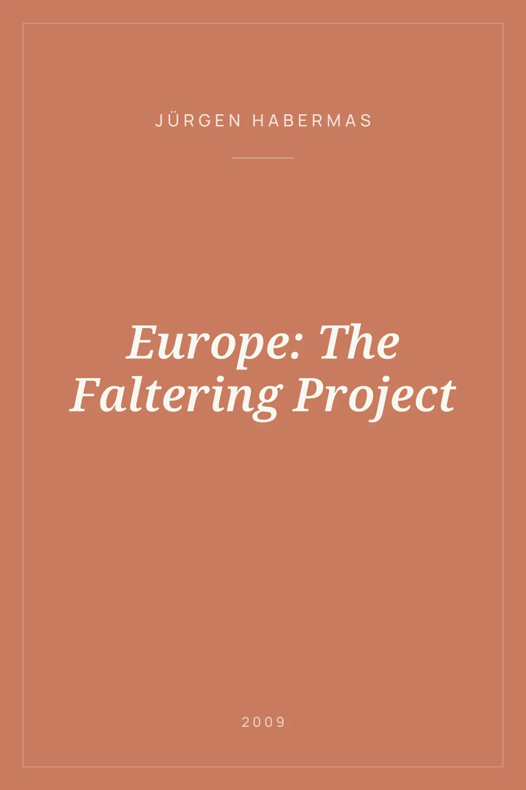 Portada de Europe: The Faltering Project