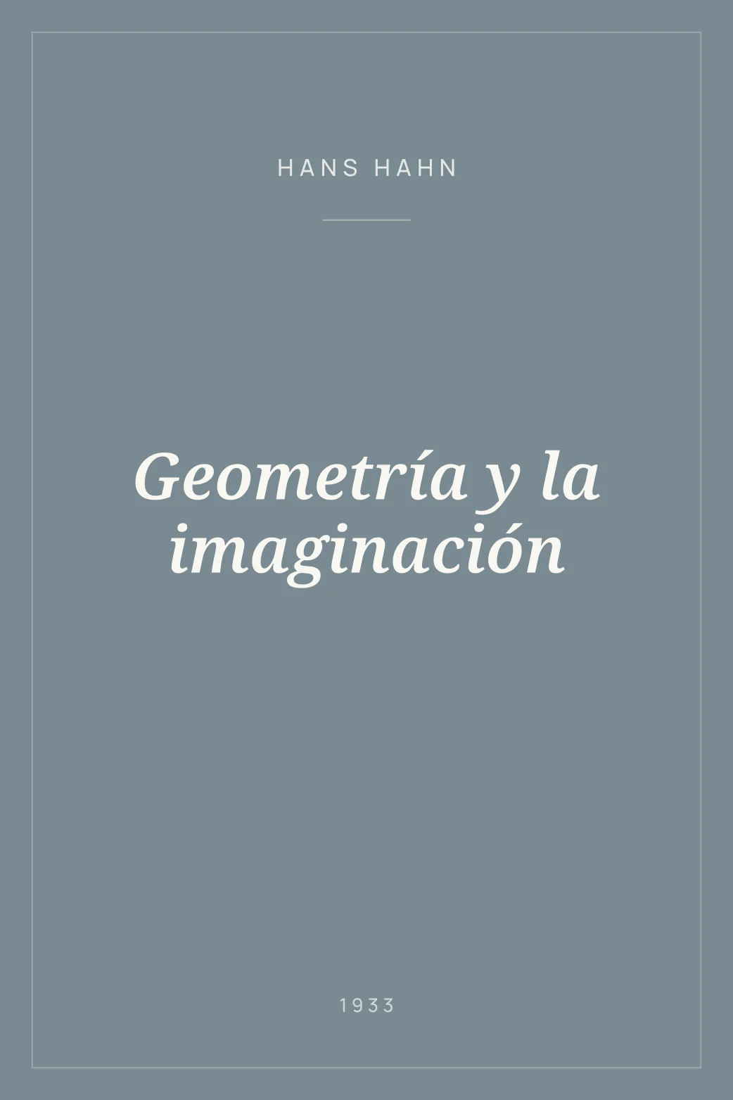 Portada de Geometría y la imaginación
