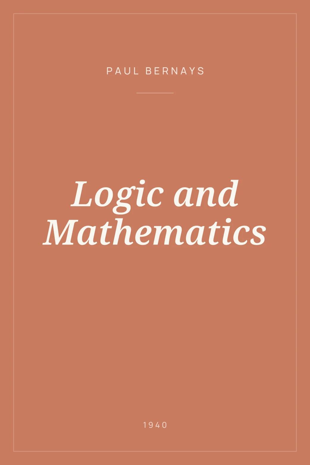 Portada de Logic and Mathematics