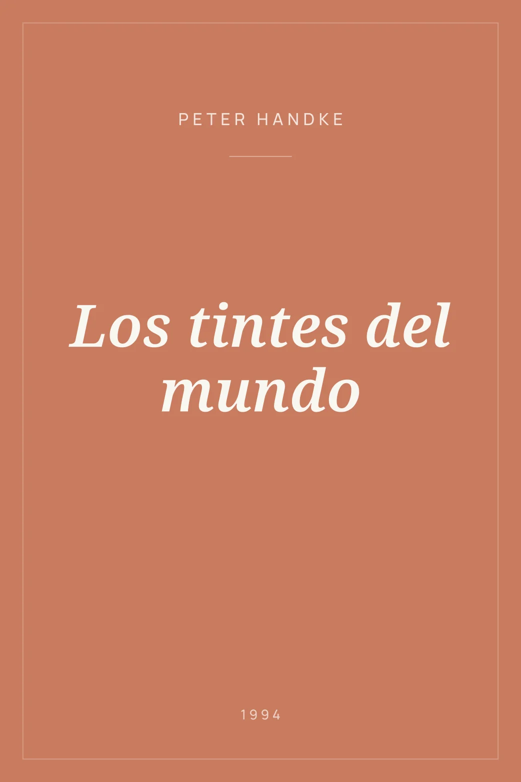 Portada de Los tintes del mundo