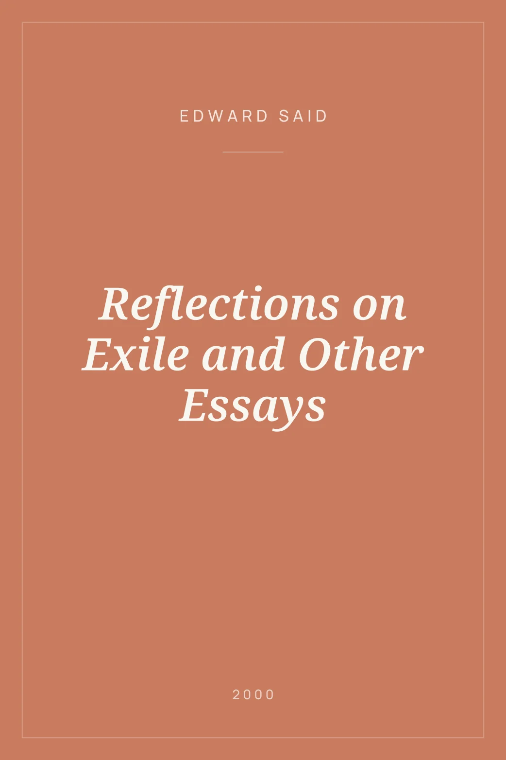 Portada de Reflections on Exile and Other Essays