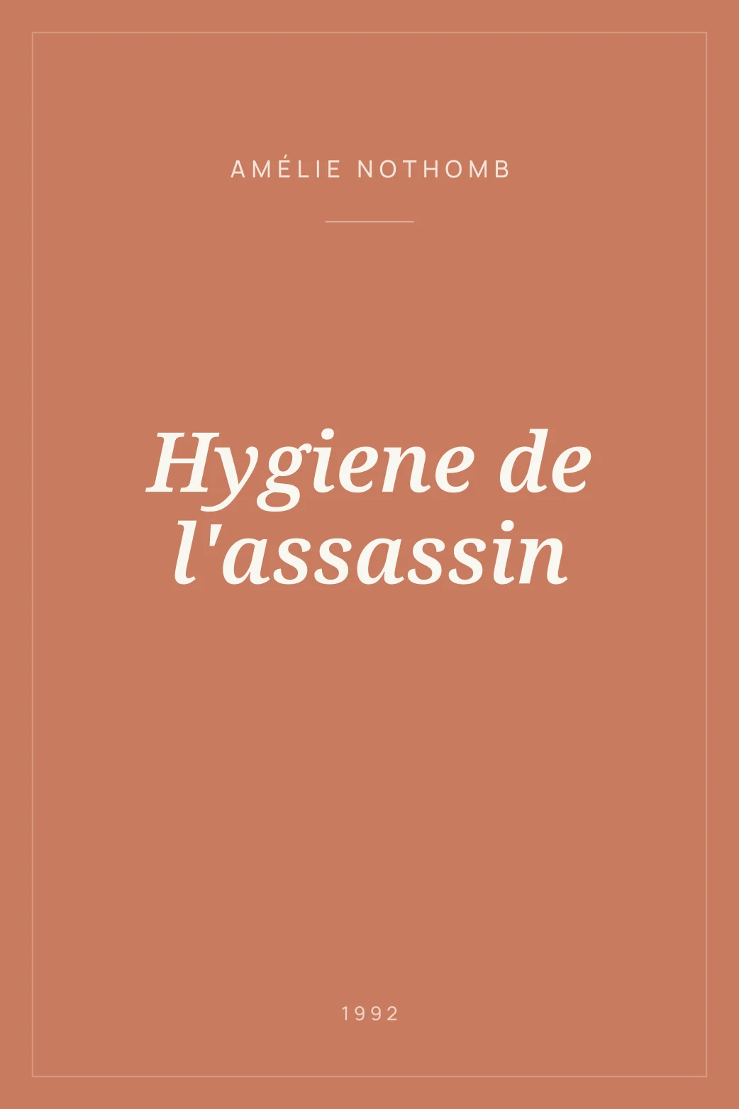 Portada de Hygiene de l'assassin