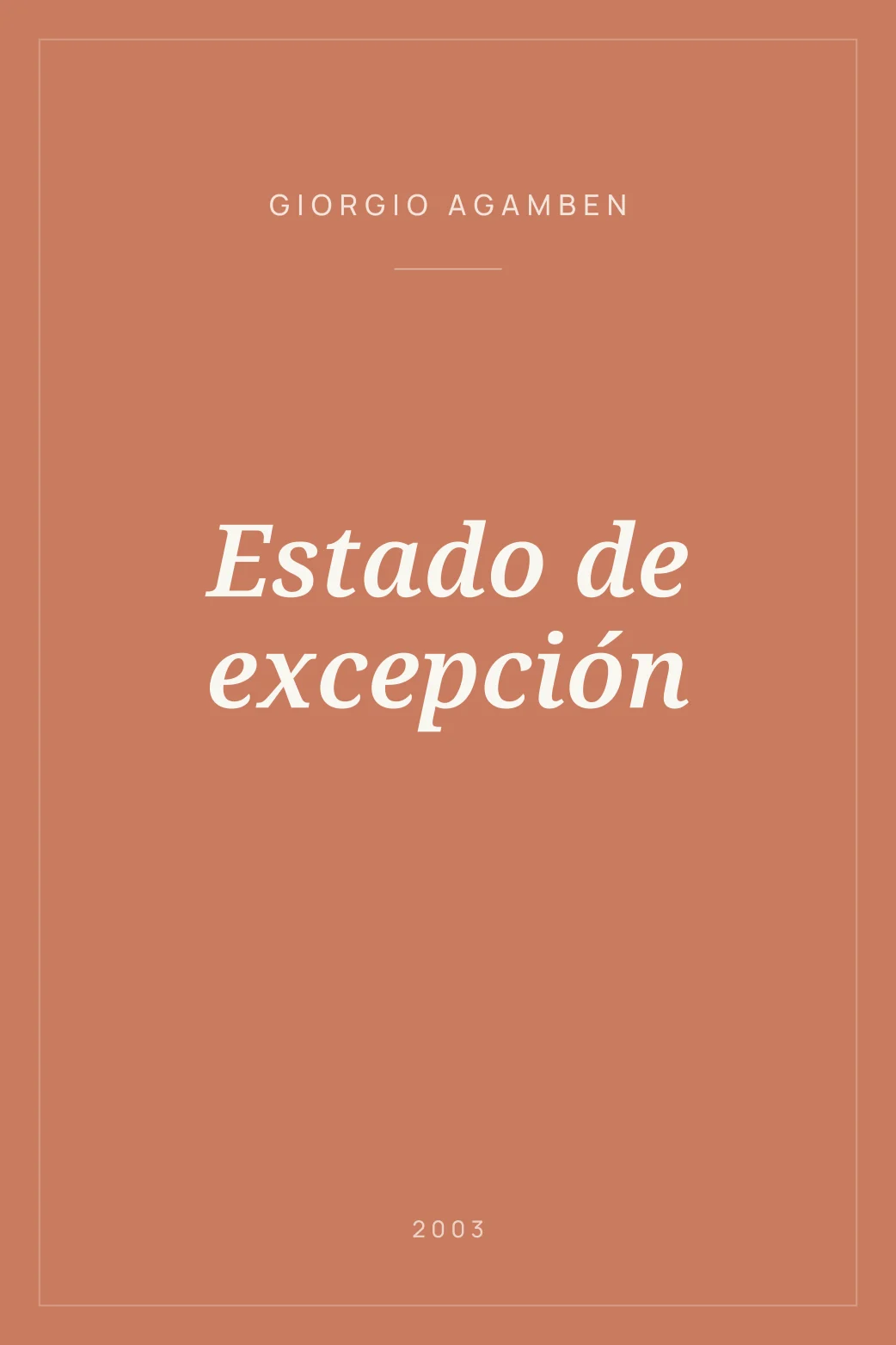 Portada de Estado de excepción